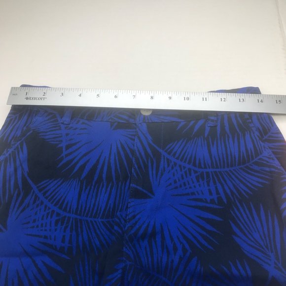Wonder Nation Boy's Size 16 Adjustable Waist Flat Front Short Blue Palm Leaf New - Picture 8 of 13